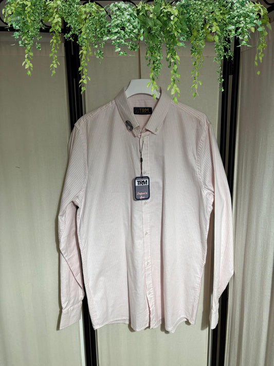 CAMISA DE RAYAS ROSA Y BLANCA UNISEX