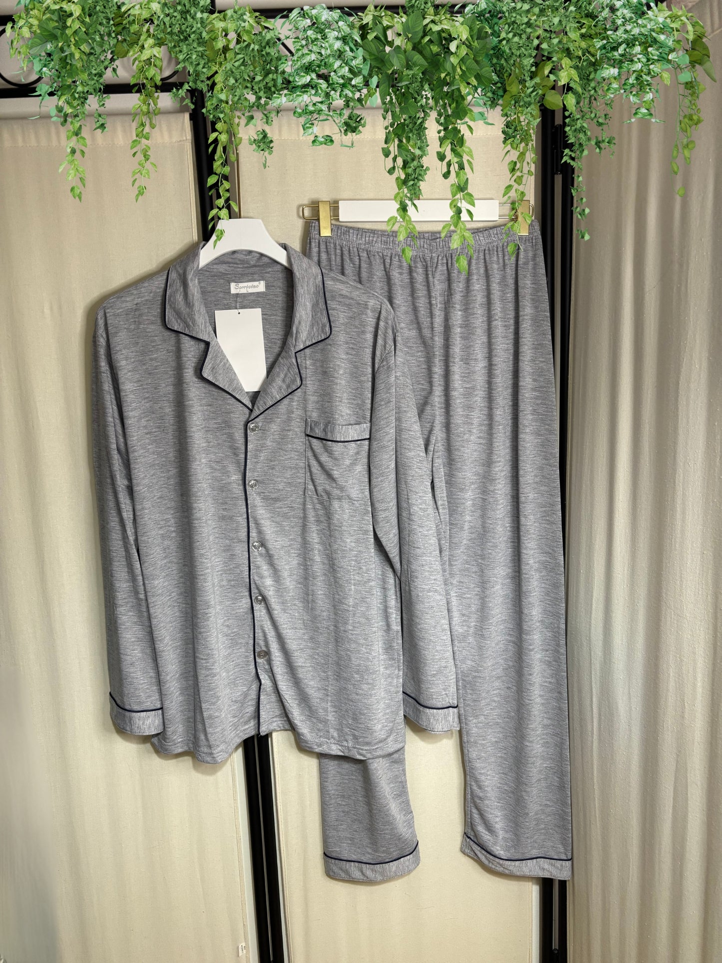 PIJAMA CAMISERO GRIS UNISEX