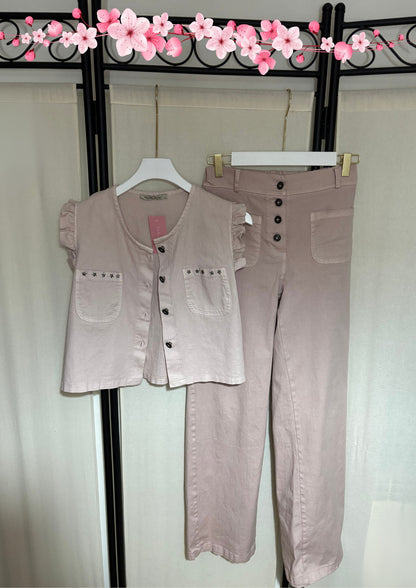 CONJUNTO DENIM ROSA PALO