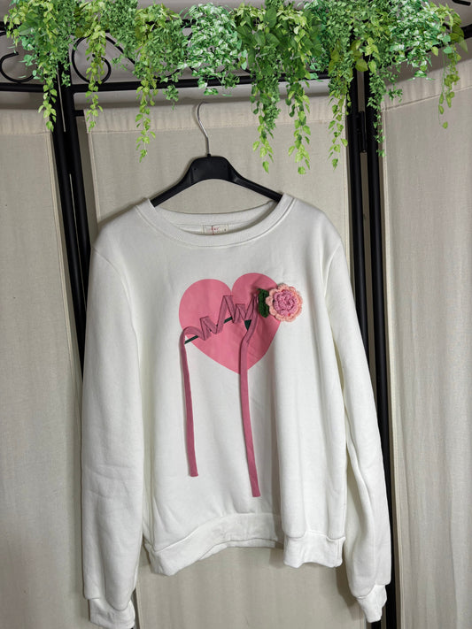 SUDADERA CORAZÓN BLANCA