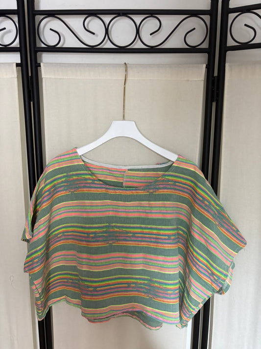 CAMISETA MANGA ANCHA MULTICOLOR